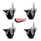 Service Caster 3'' Hard Rubber Wheel Swivel 7/8'' Square Stem Caster Set with Brake, 4PK SCC-SQ20S314-HRS-PLB-78-4 - alternate 2